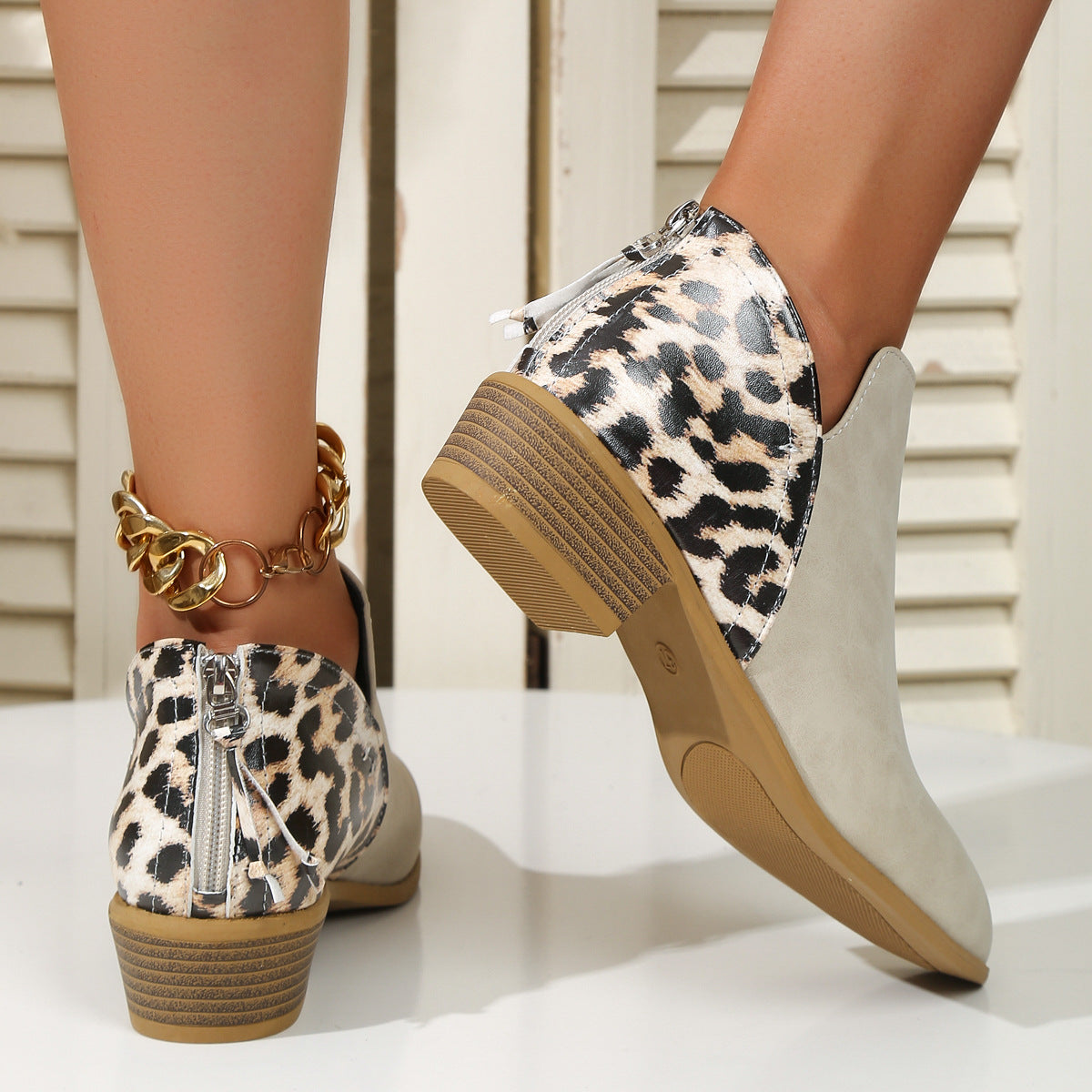 Fashion Leopard Print Boots Women