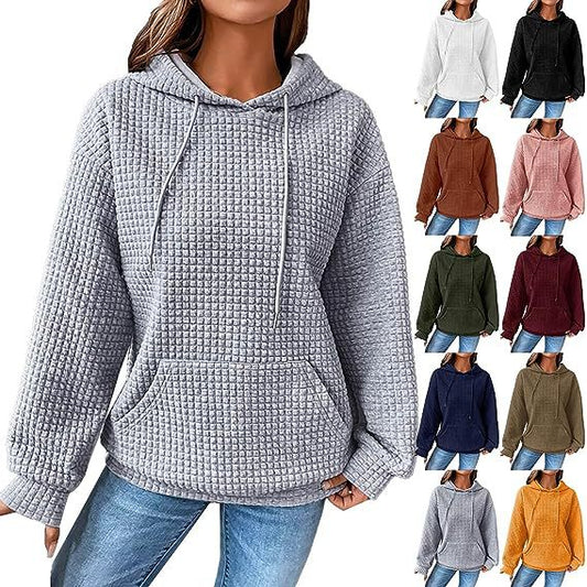 Casual Solid Color Loose Long-sleeved Sweater for Women