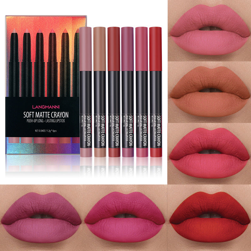 Langmanni Lipstick Set Of Six Matte Lipsticks