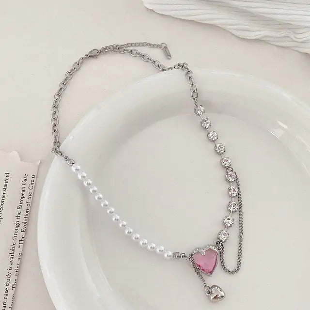 Bow Cupid Crystal Choker Necklace